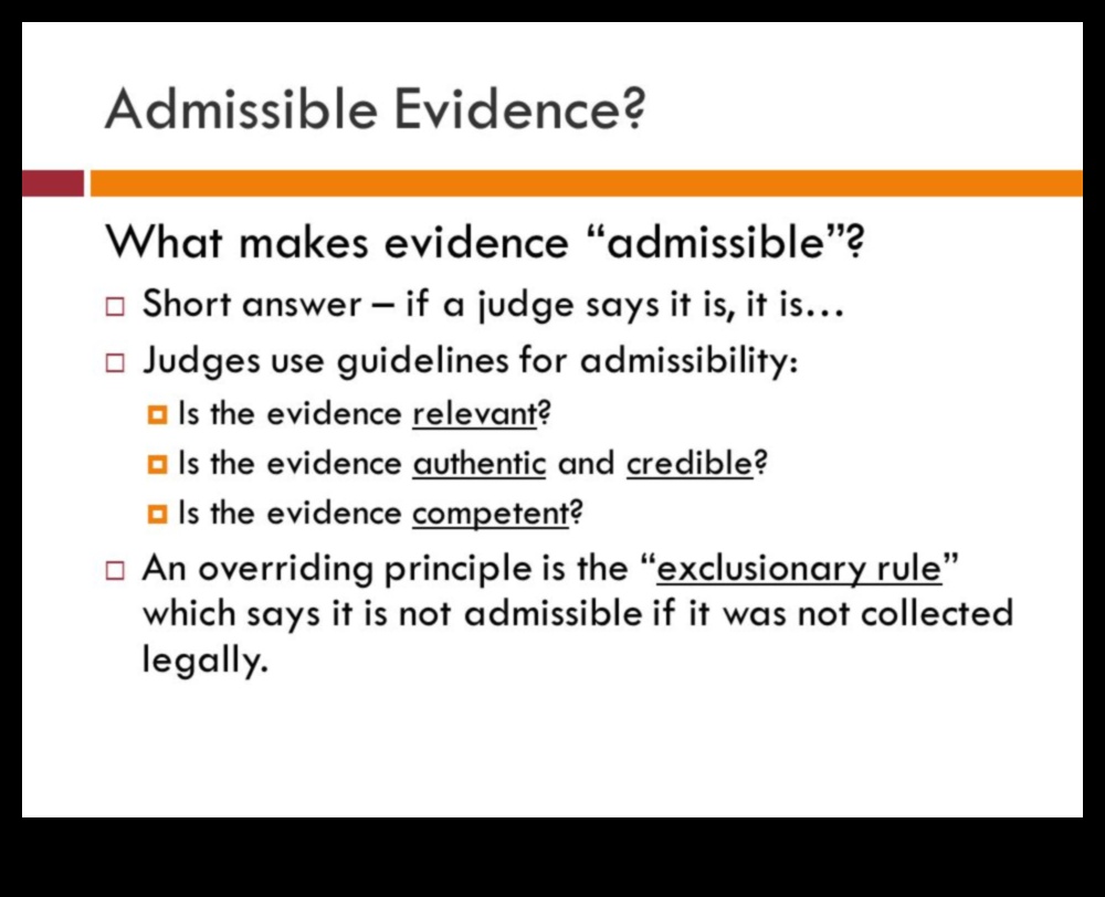 what does admissible in court mean