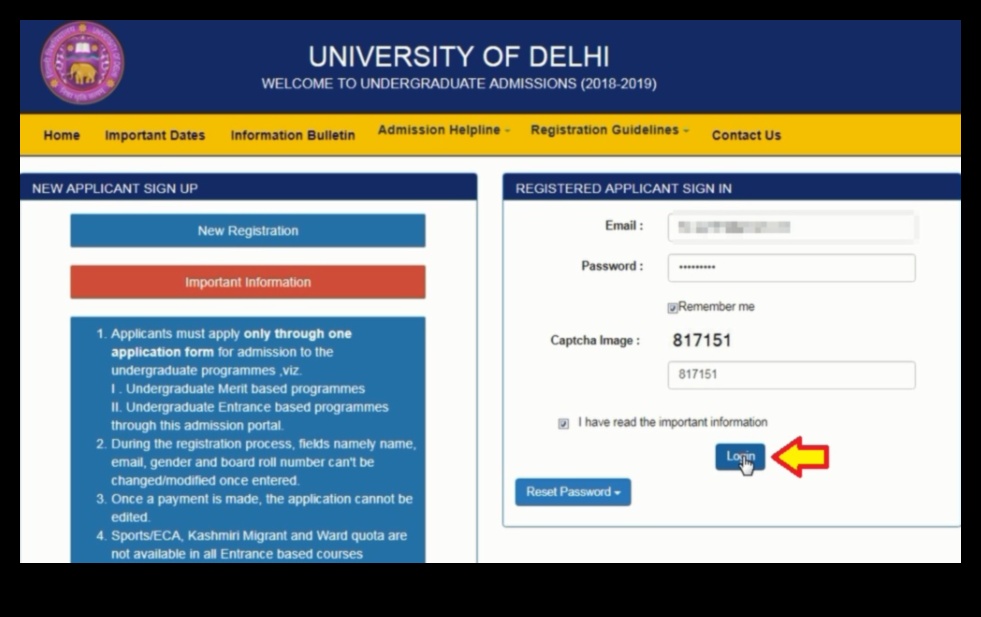 how to apply for admission in du