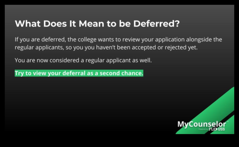 what is deferred in college admission